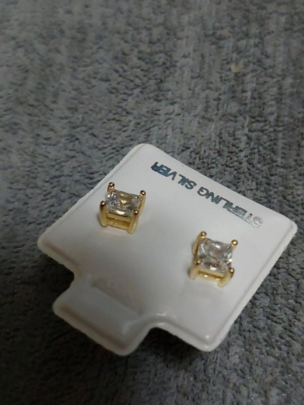 Yellow Gold Plated CZ Casting Earri